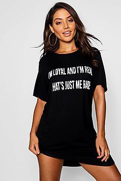 Boohoo I'm Loyal Sleep Tee