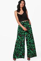 Boohoo Chaya Large Floral Wide Leg Trousers