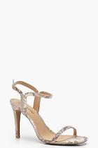 Boohoo Wide Fit Snake 2 Part Heels