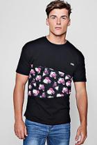 Boohoo Floral Spliced Design T-shirt With Slogan