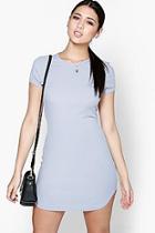 Boohoo Lizy High Neck Curved Hem Bodycon Dress