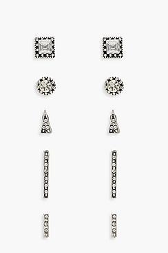 Boohoo Bar And Stud Earring Pack