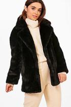 Boohoo Petite Imogen Oversized Collar Luxe Faux Fur Coat