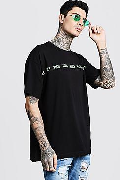 Boohoo Neon Slogan Oversized Tape T-shirt