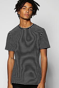 Boohoo Muscle Fit Stripe T Shirt