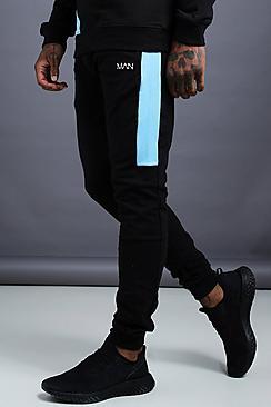 Boohoo Man Skinny Jersey Jogger With Side Panels