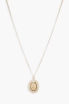 Boohoo Amy Oval Sovereign Coin Pendant Necklace