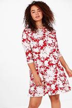 Boohoo Plus Sarah Floral Swing Dress