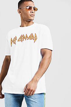 Boohoo Def Leopard Logo Oversized License T-shirt