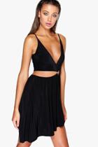 Boohoo Ella O Ring Cross Front Dress Black