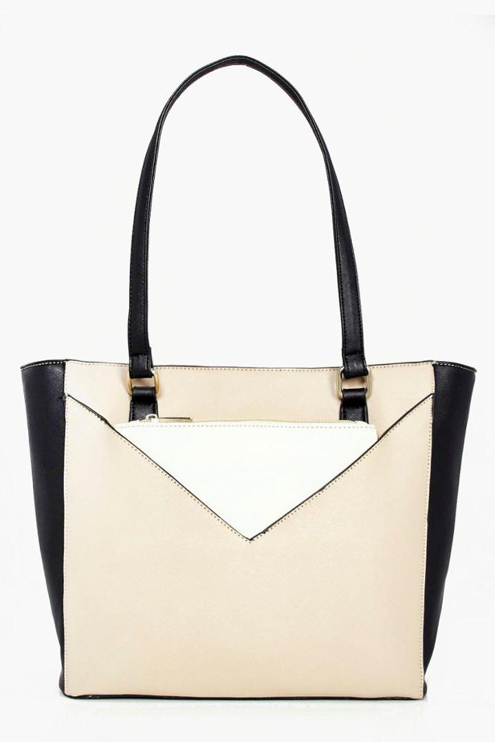 Boohoo Ava Colourblock Purse Attachment Day Bag Multi