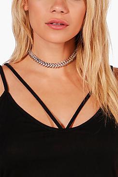 Boohoo Lucia Diamante Detail Choker