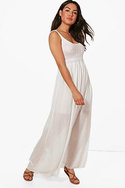 Boohoo Elise Crochet Top Beach Maxi Dress