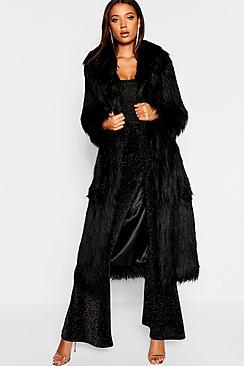 Boohoo Tall Boutique Maxi Faux Fur Coat