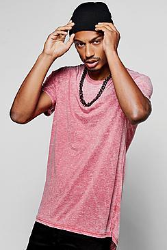 Boohoo Longline Burnout T-shirt