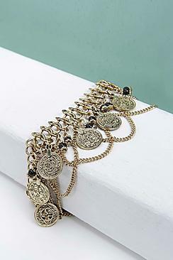 Boohoo Tia Coin And Chain Anklet