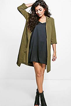 Boohoo Skye Side Split Woven Duster