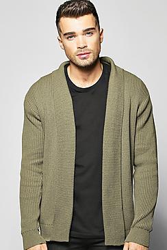 Boohoo Muscle Fit Ribbed Cardigan