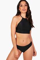 Boohoo Nice Halterneck Tie Back Bikini