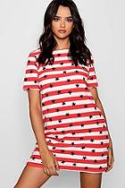Boohoo Kara Stars & Stripes Short Sleeve Shift Dress