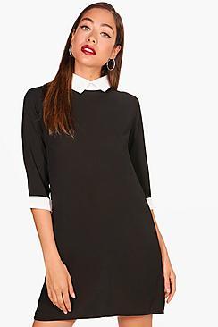 Boohoo Frankie Shirt Collar Shift Dress