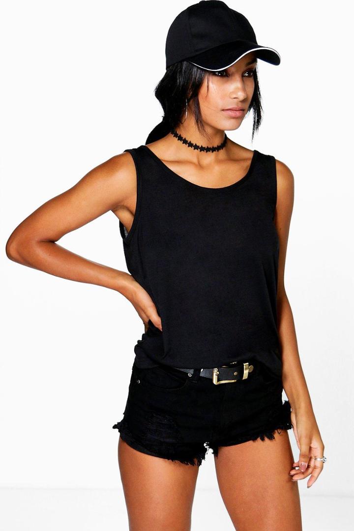 Boohoo Megan Basic Tank Top Black