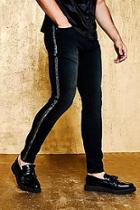 Boohoo Skinny Fit Jeans With Metallic Side Tape