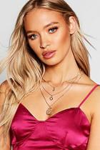 Boohoo Moon & Sun Diamonte Layer Necklace