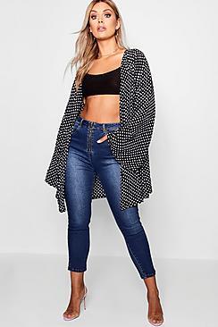 Boohoo Plus Spot Print Kimono