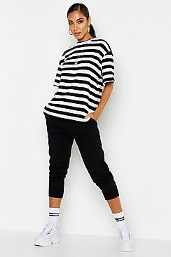 Boohoo Brushed Stripe Oversized T-shirt