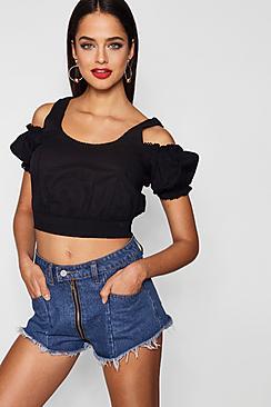 Boohoo Tall Ruby Gypsy Ruffle Top