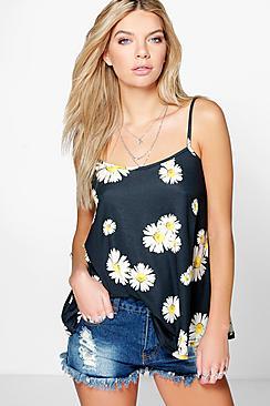 Boohoo Jordan Daisy Print Swing Cami