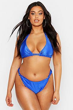 Boohoo Plus Knotted Triangle Bikini