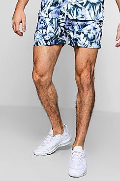Boohoo Botanical Print Short Length Satin Short Co-ord