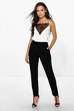 Boohoo Tamela Slim Leg Tailored Woven Trousers