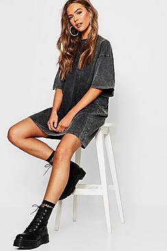 Boohoo Washed Oversized T-shirt Dress