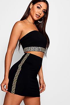 Boohoo Rhyla Tape Detail Mini Skirt