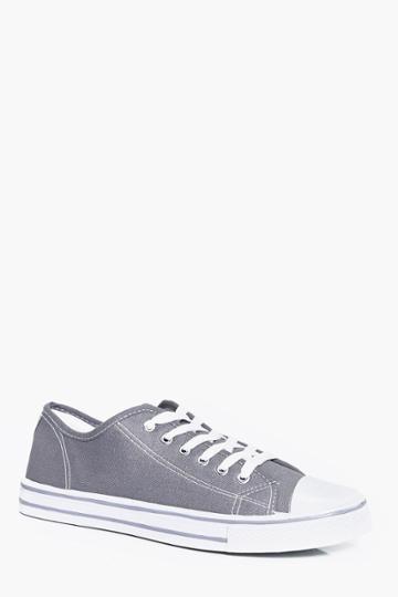 Boohoo Canvas Plimsolls Grey