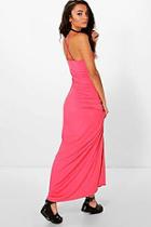 Boohoo Tall Kizzie Cross Back Strappy Maxi Dress