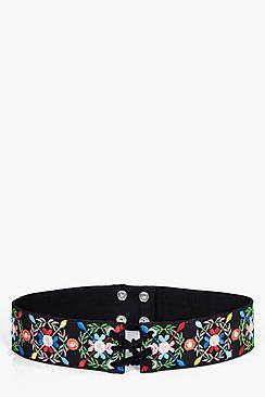 Boohoo Elsa Lace Up Embroidered Corset Belt