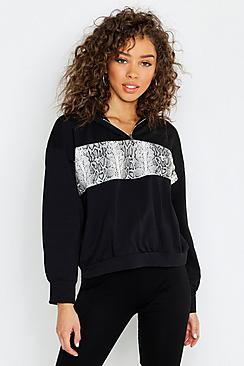 Boohoo Snake Print Detail Hoody