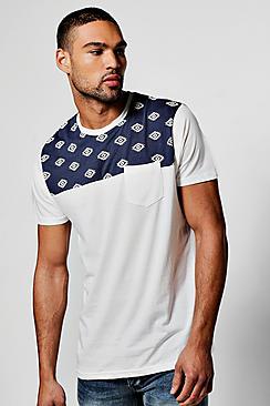 Boohoo Aztec Panel T Shirt