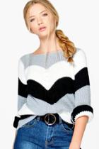 Boohoo Katerina Contrast Striped Jumper Black