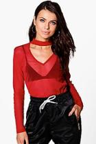 Boohoo Jessica Mesh Choker Top