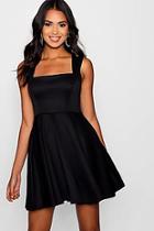 Boohoo Natasha Square Neck Skater Dress