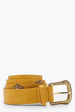 Boohoo Skinny Studded Pu Belt
