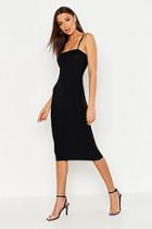 Boohoo Tall Neon Rib Square Neck Midi Dress