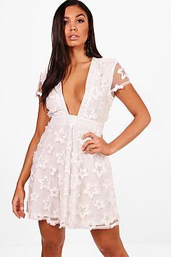 Boohoo Star Organsa Full Midi Dress