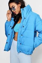 Boohoo Crop Funnel Neck Padded Jacket