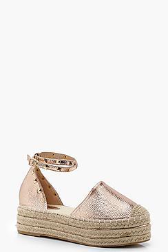 Boohoo Jessica Studded Espadrille Flatforms